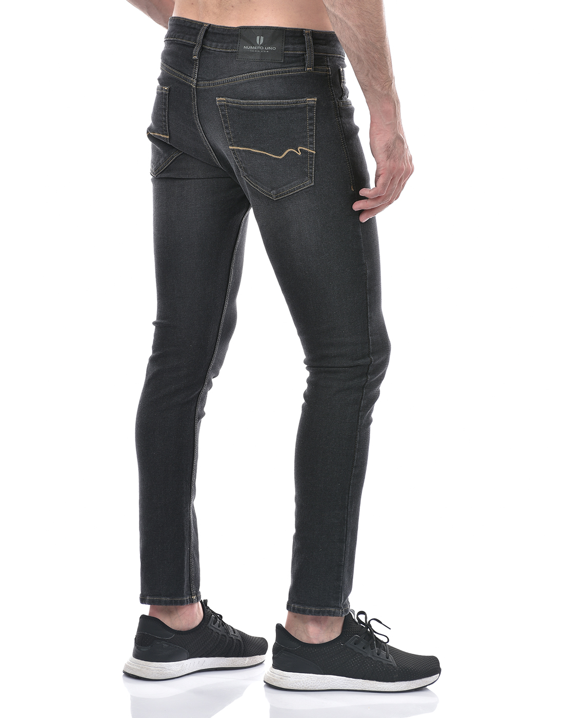 Numero Uno Men Solid Dark Grey Jeans